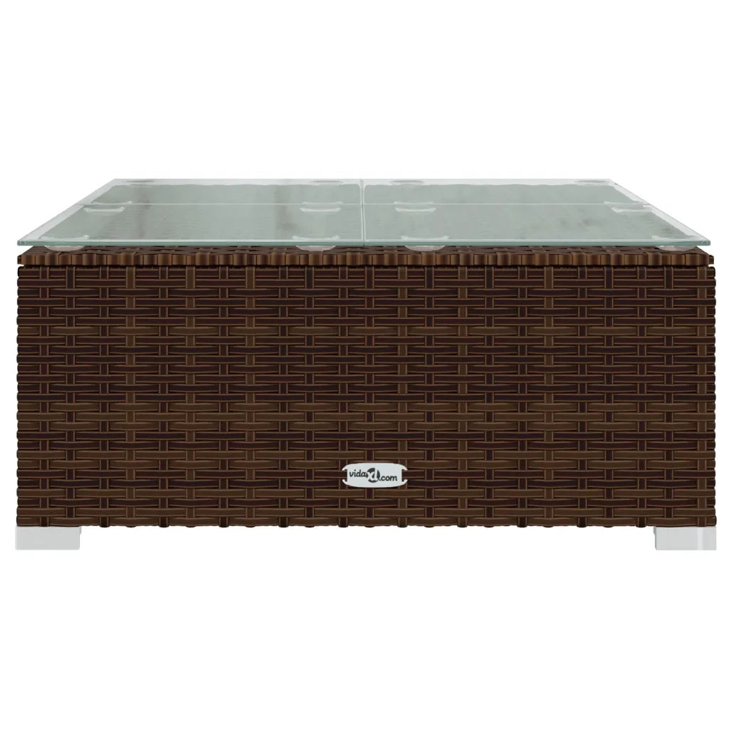 Set Divano da Giardino 3 pz con Cuscini in Polyrattan Marrone 317543