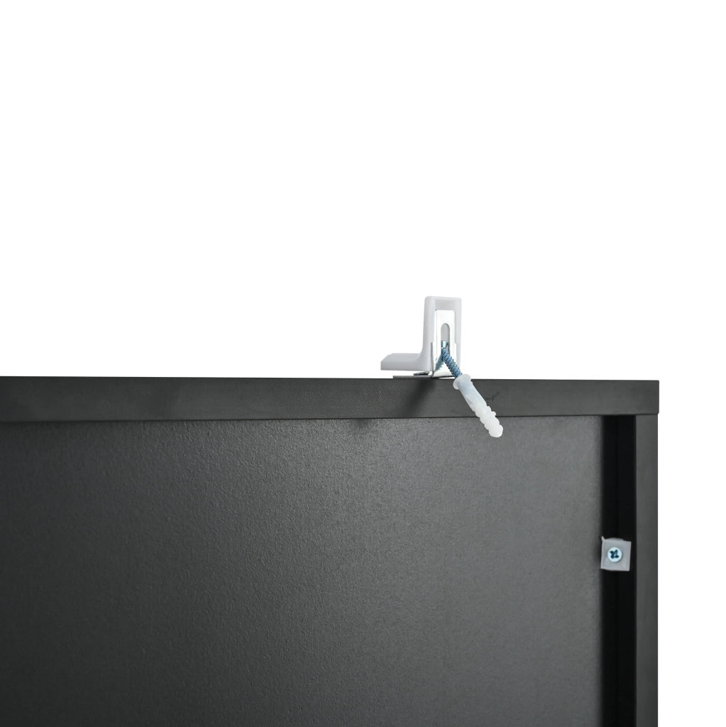 Vetrina alta 55x38x170 cm con LED; 1 cassetto e 4 vani chiusi; nera HOMVRA