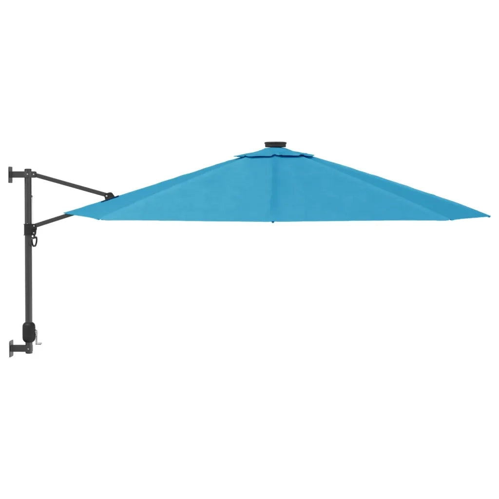 Ombrellone a Parete con LED Blu Mare 290 cm 362894
