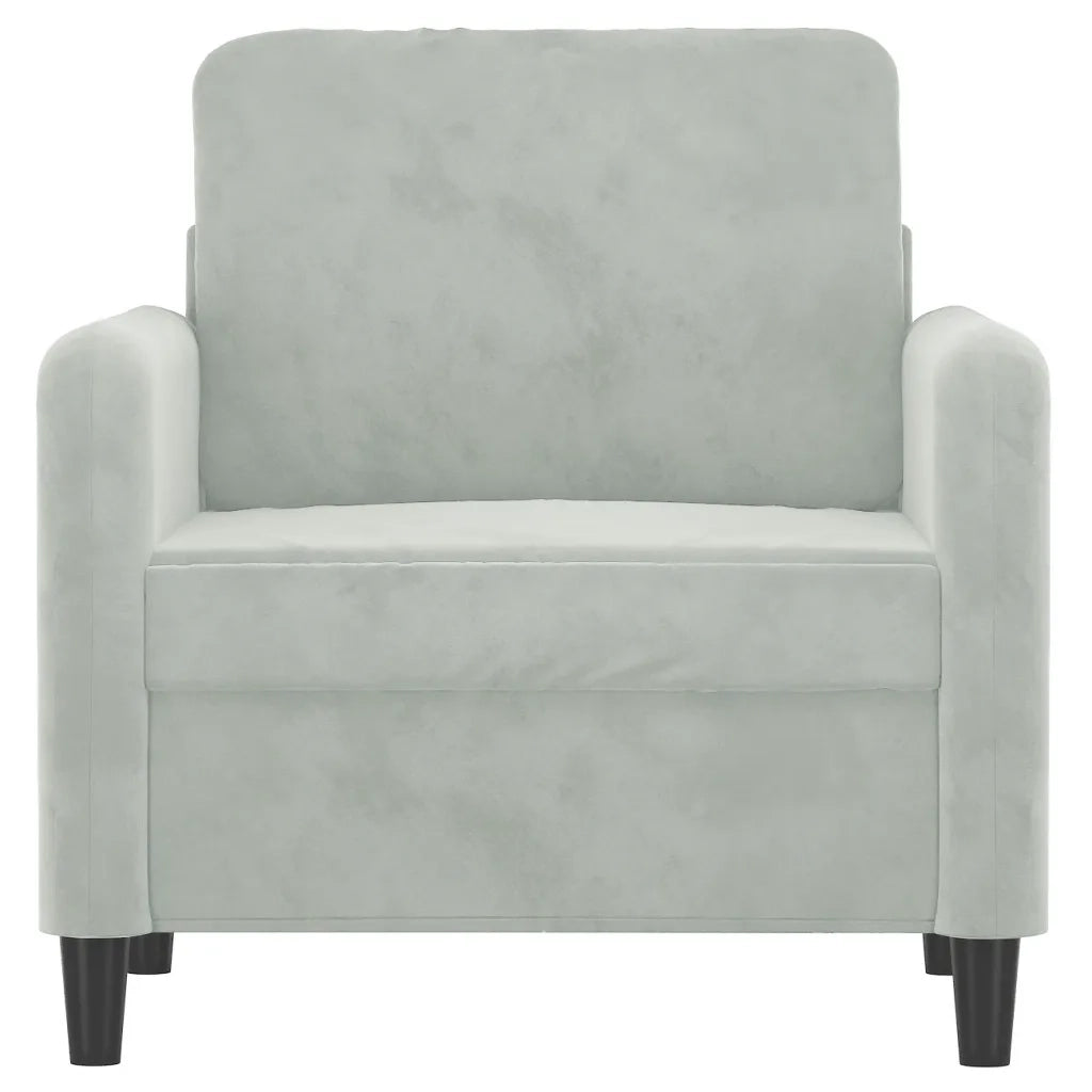 Poltrona Grigio Chiaro 60 cm Velluto 359422