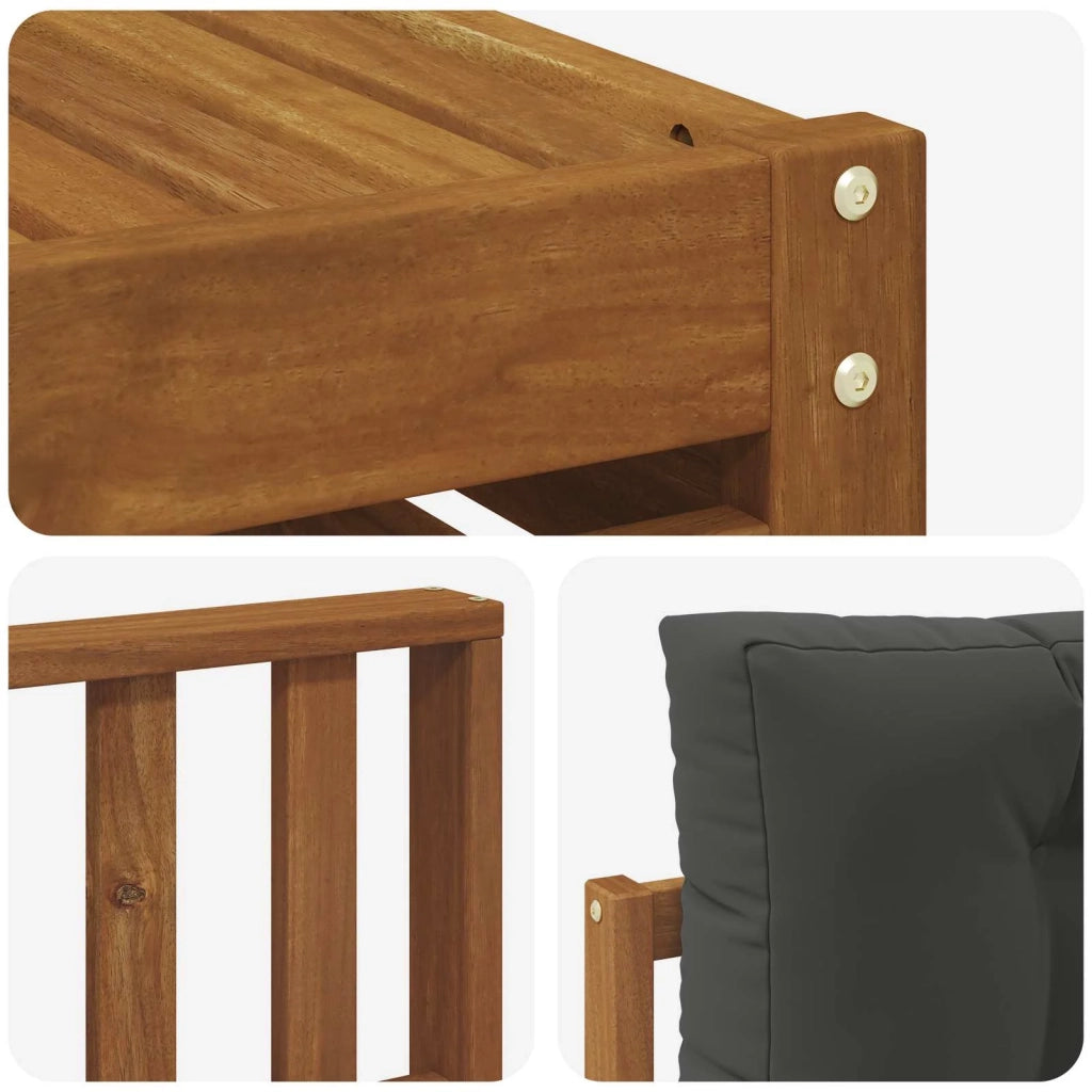Set di divani da esterno con cuscino 9 pcs Naturale e Antracite 3373972