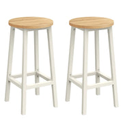 Set di 2 sgabelli alti da bar sedie da cucina struttura in acciaio altezza 65 cm montaggio facile stile industriale beige 12_0007761