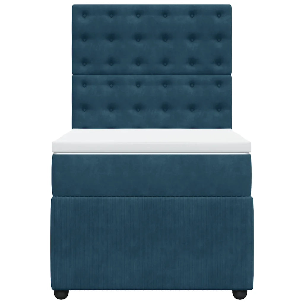 Giroletto a Molle con Materasso Blu Scuro 80x200 cm in Velluto 3292206