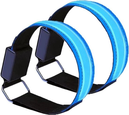 Riflettenti LED-bracciali, set da 2, chiusura con elastici, inclusa cavo di ricarica