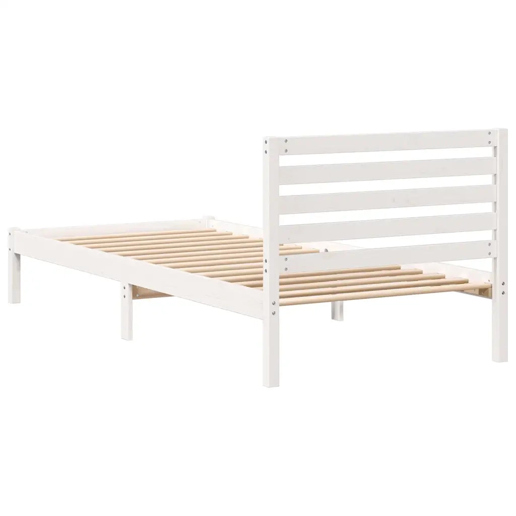 Struttura del letto-Giroletto-Rete del Letto Bianco 80 x 210 cm Pino massello 973921