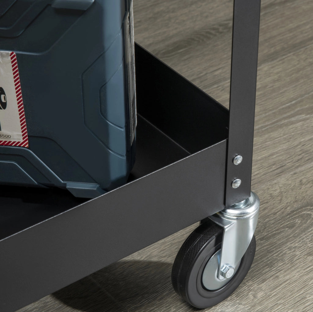 Carrello da officina in acciaio a 2 ripiani, 150 kg
