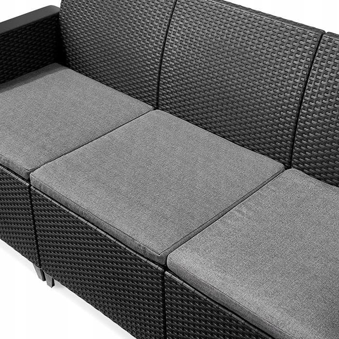 Salottino 4 Pezzi Emma Lounge Flat Wicker Graphite 5 Posti Keter