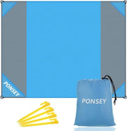 Tappeto da picnic 200 x 200 cm - impermeabile e resistente al sabbio - blu