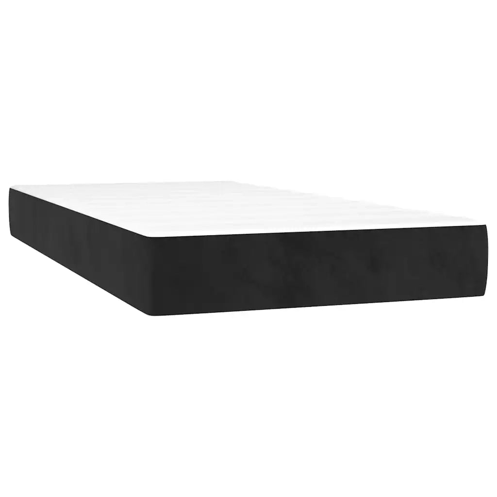 Giroletto a Molle con Materasso-Struttura Letto Nero 100x200 cm in Velluto 752070