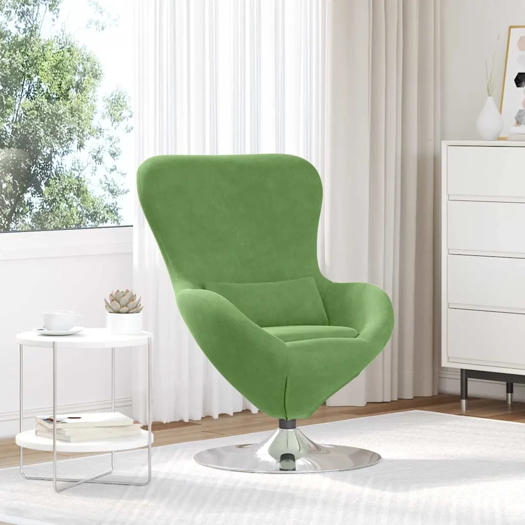 Poltrona | Sedia Relax uovo Verde chiaro Velluto