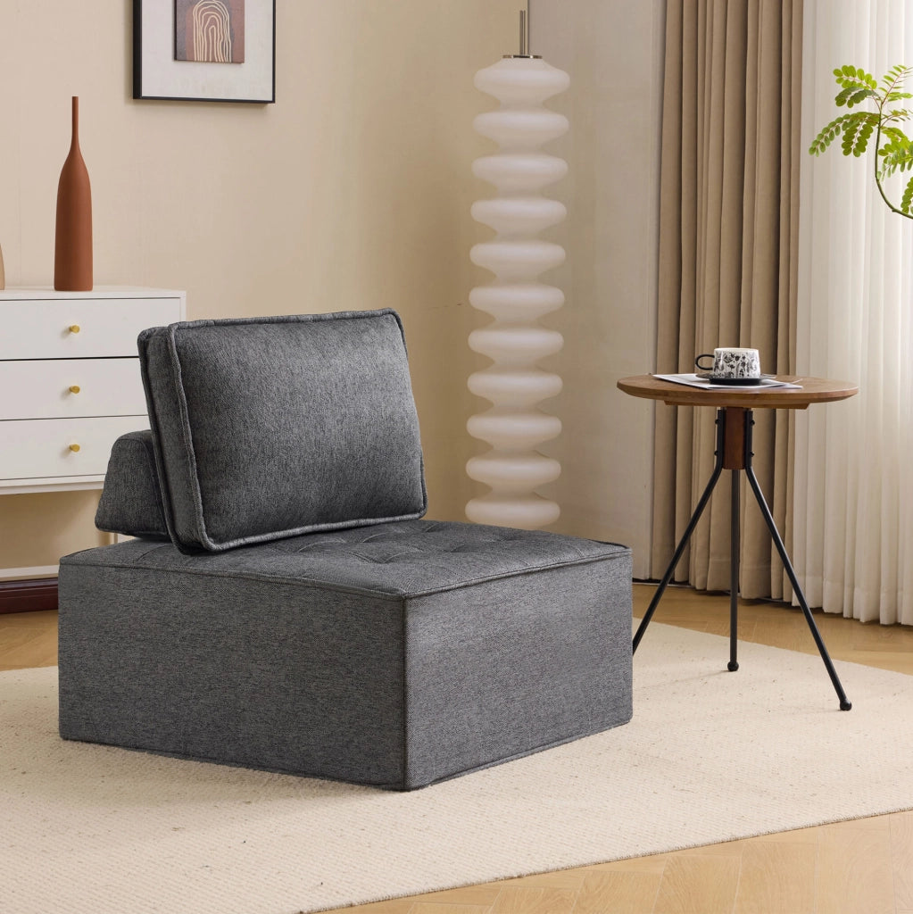 Divano relax modulare grigio scuro in compensato