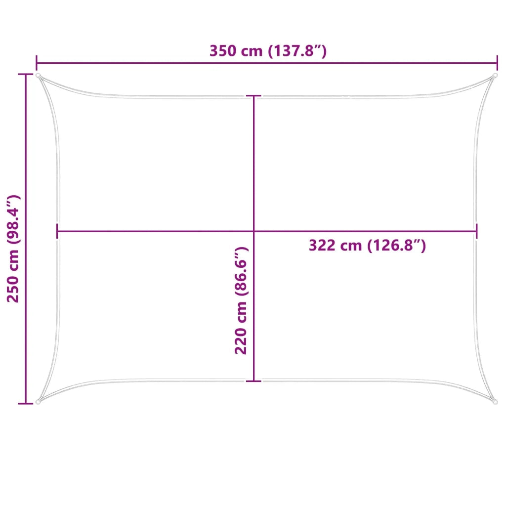 Vela da ombra solare-Telo Ombra-Vela Ombreggiante-Parasole a Vela 3,5 x 2,5 m 100% Poliestere Oxford