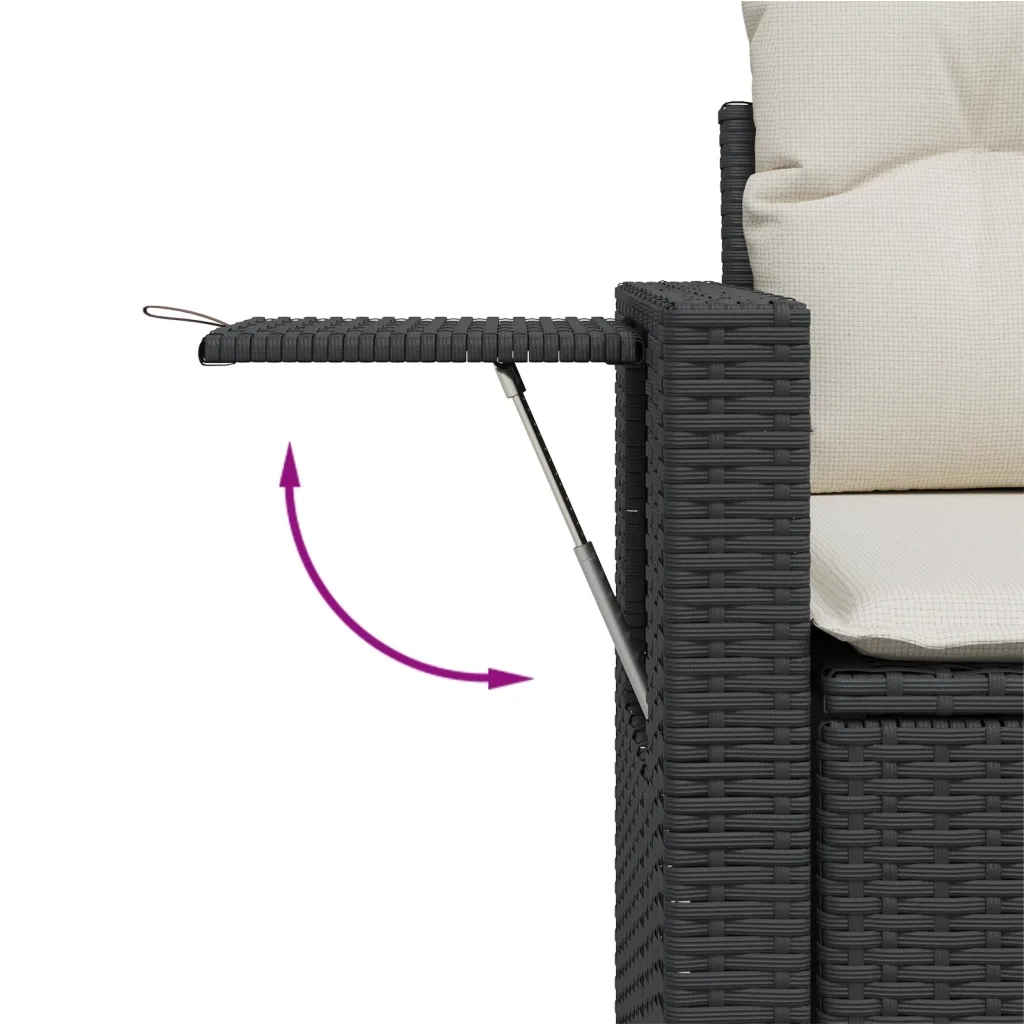 Set Divani da Giardino con Cuscini 7pz Nero Polyrattan 3224579