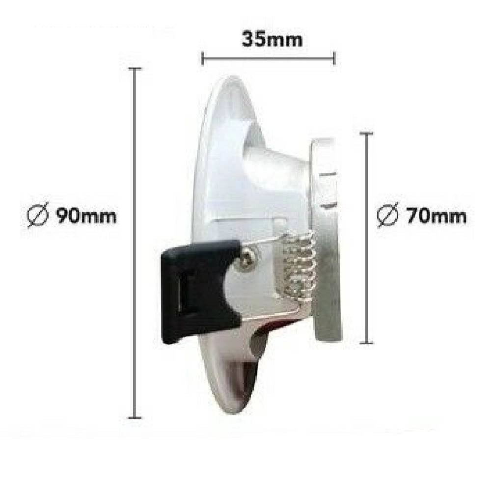 Trade Shop - Porta Faretto Ad Incasso Orientabile Gu10 Bianco E Argento P27-gu10-a -
