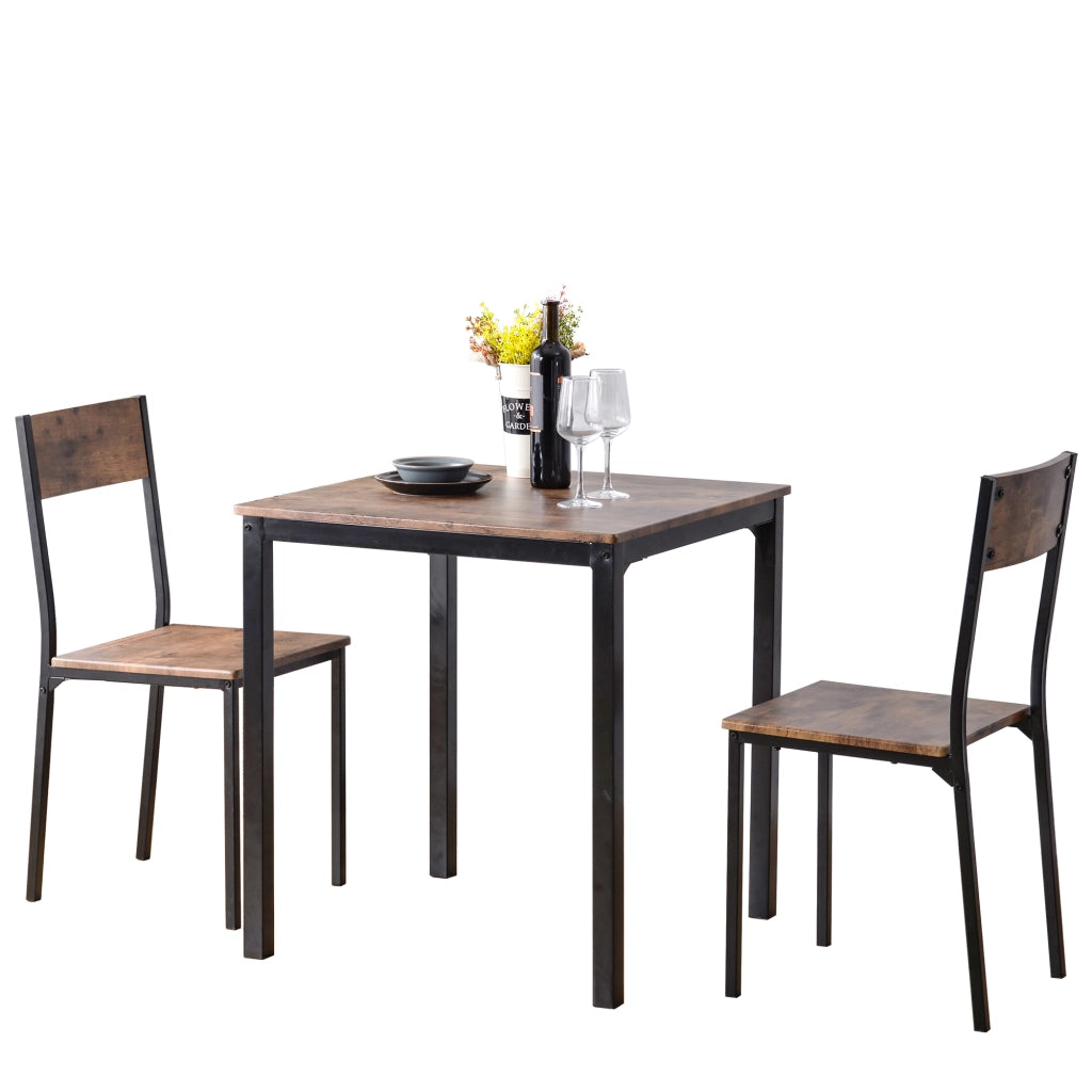 Set Tavolo da Pranzo con 2 Sedie ¨C Xylo ¨C Legno Marrone Vintage