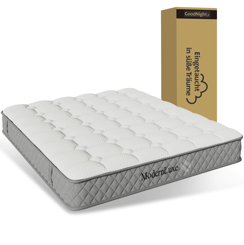 Letto imbottito 140x200 cm beige con materasso, LED, USB e contenitore