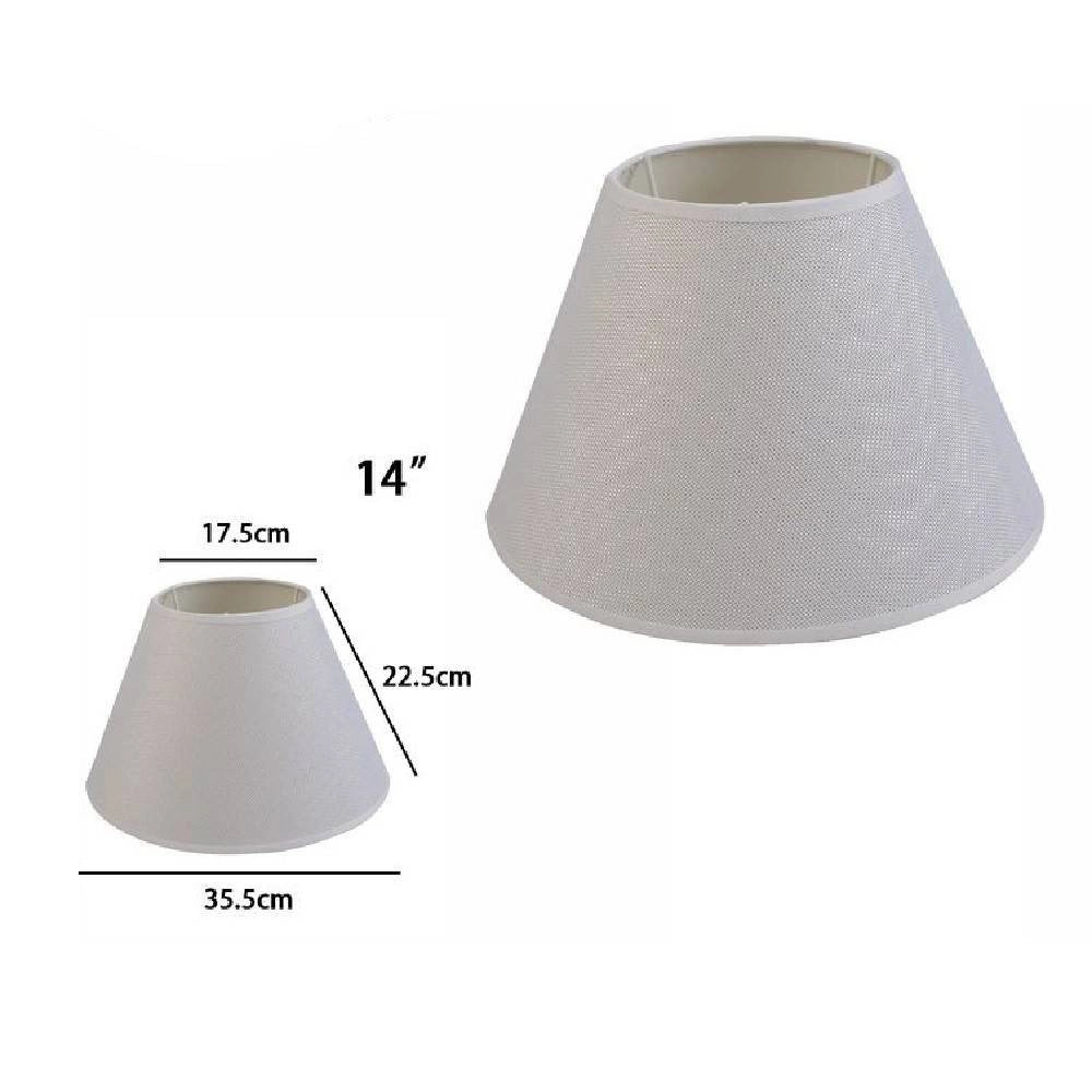 Trade Shop - Paralume Conico Cilindro Classico Ricambio Per Lampada E Applique In Tessuto Tnt - Bianco   -14"   -
