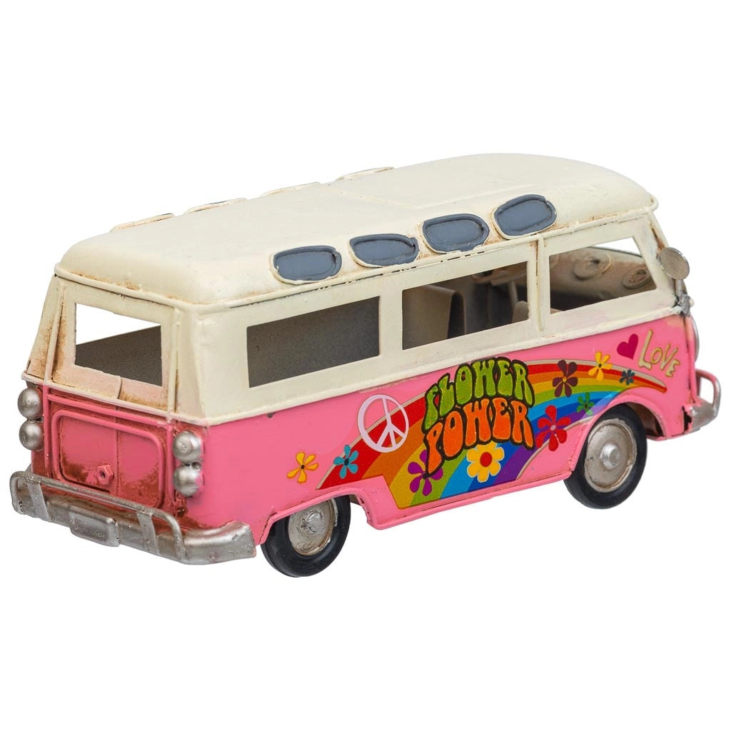 Autobus metallo rosa 17x7,5x7,5h