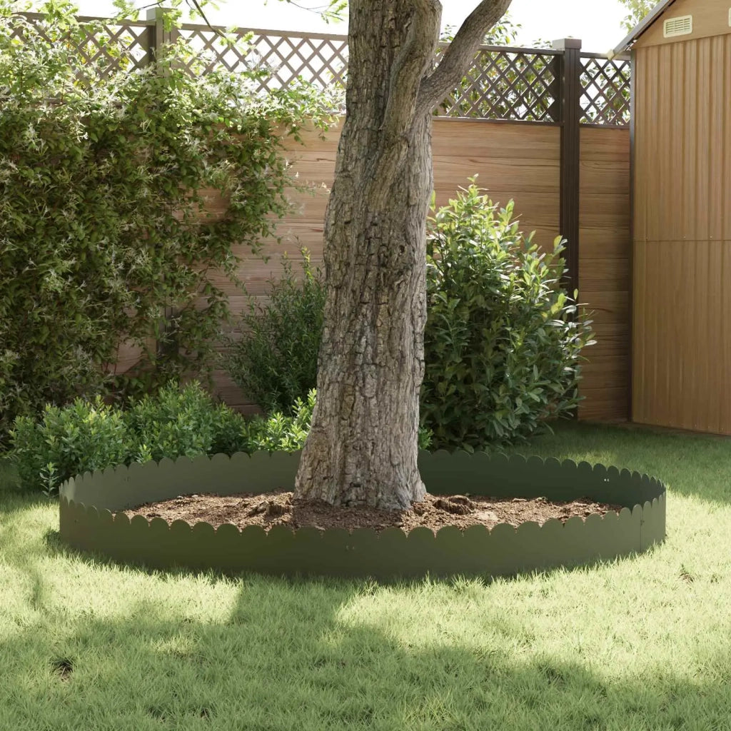 Bordura per Prato 20 pcs 103 x 25 cm Acciaio Verde Oliva 8008703