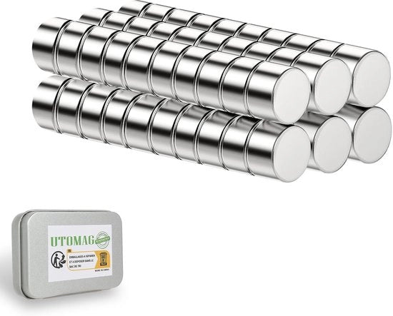 60 magneti mini ronde neodymium, 5 x 3 mm, extra forti, piccoli magneti per frigorifero, tabella magnetica, lavagna, foto, bacheca, ufficio, scuola, cucina