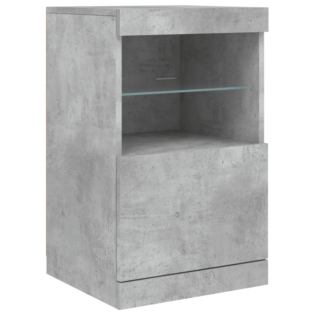 Credenza | Madia | Buffet da pranzo | Armadio da pranzo con Luci LED Grigio Cemento 41x37x67 cm