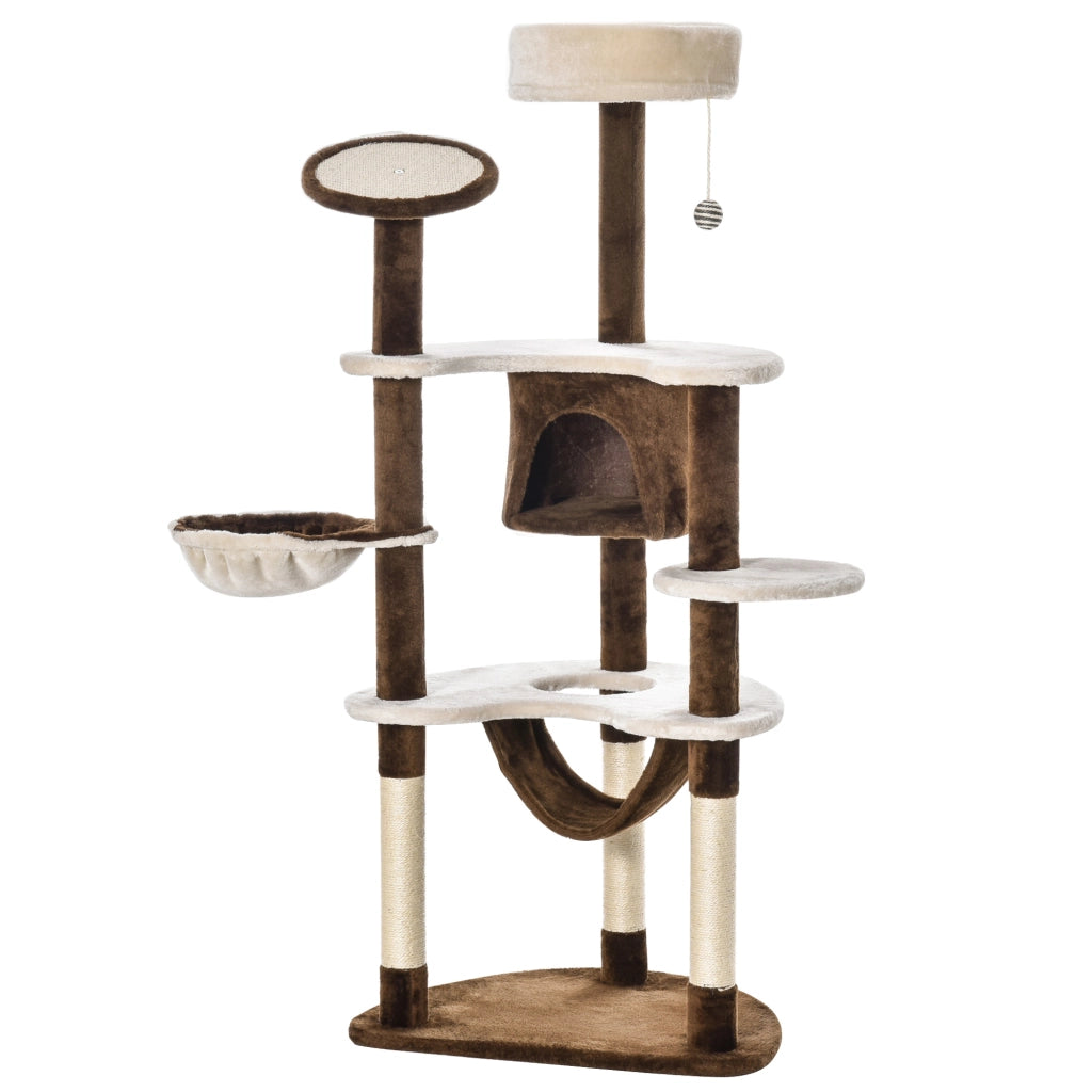 Tiragraffi per Gatti ¨C Xylo ¨C 65x50x153 cm con piattaforme, amaca, grotta e giocattoli