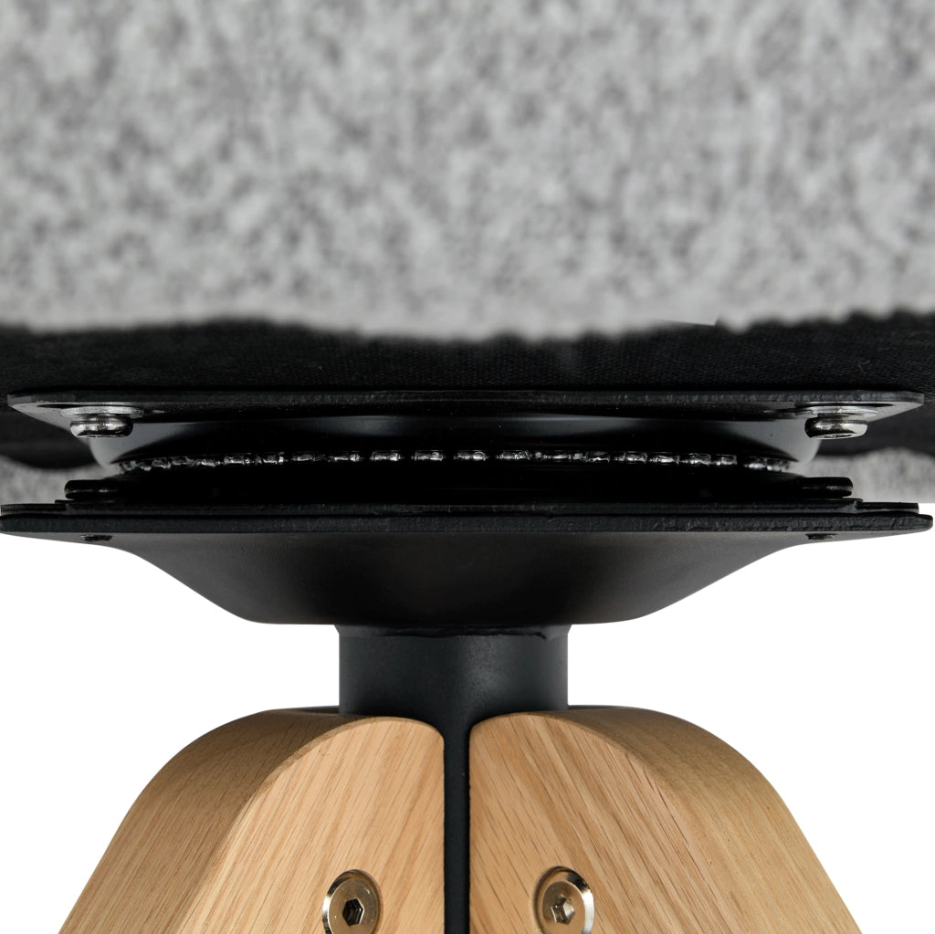 Set 2 sedie da pranzo girevoli 360° in tessuto grigio chiaro e legno massello HOMVRA