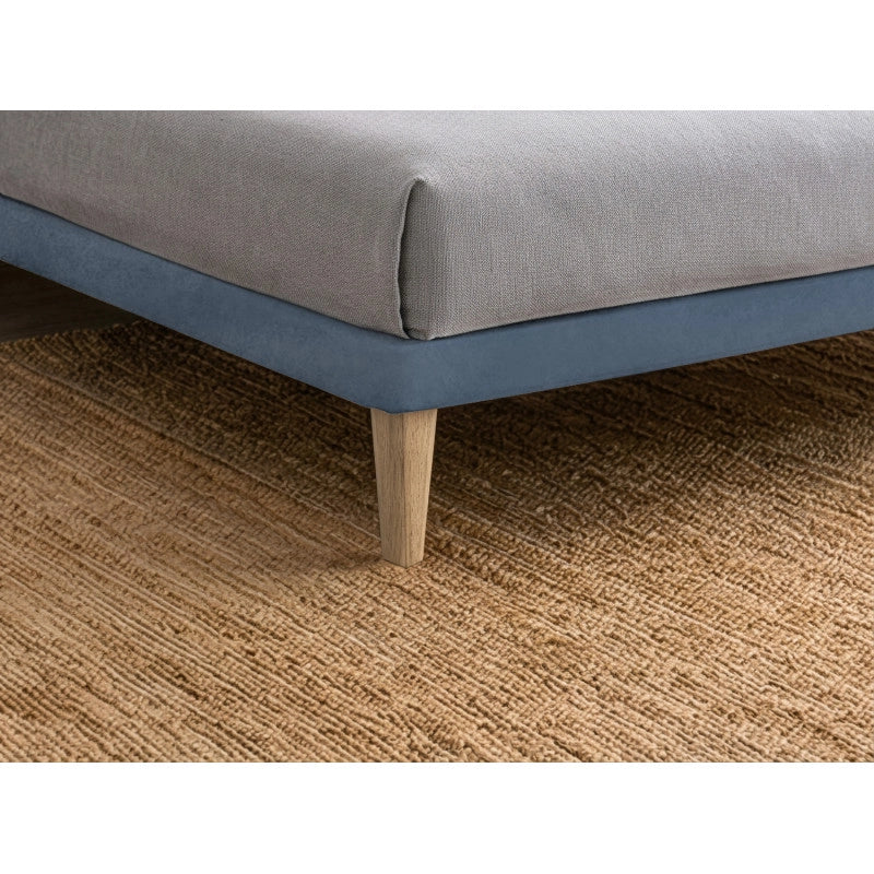 Letto imbottito Piazza e mezzo 120x190 cm Flat - Con rete,Microfibra,Blu