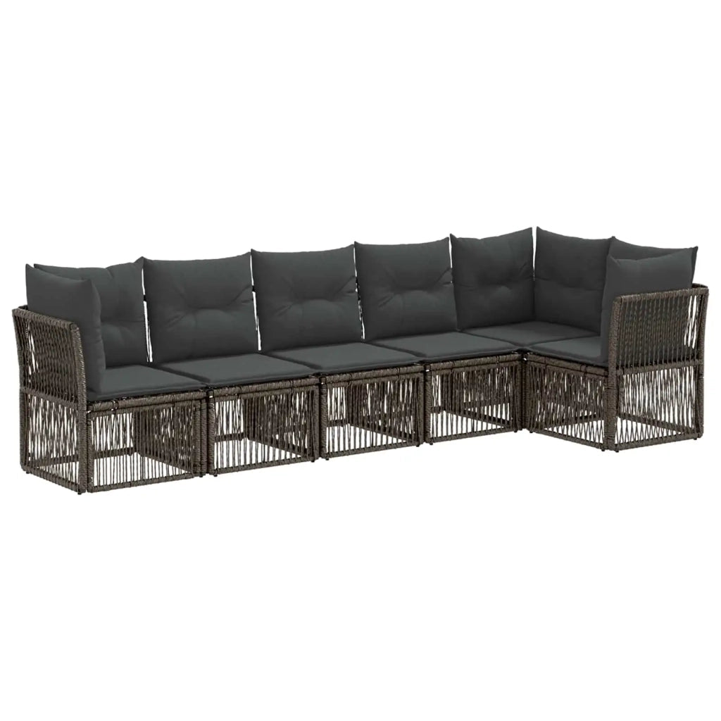 Set Divano da Giardino 6 pz Grigio polyrattan 3434222