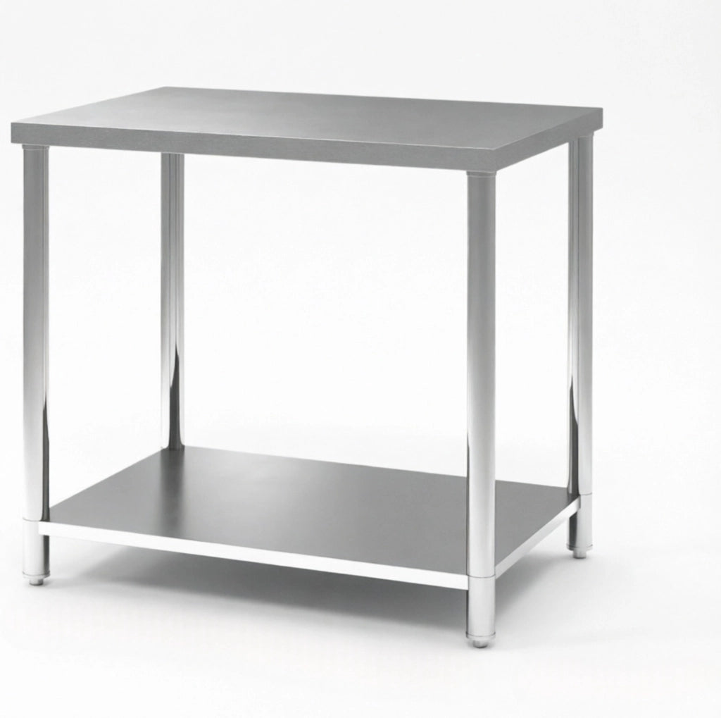 Tavolo da lavoro in acciaio inox 90x60x86 cm con ripiano inferiore HOMVRA