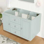 Mobile sottolavabo sospeso 78,5 cm verde in MDF con cassetti e vano contenitore
