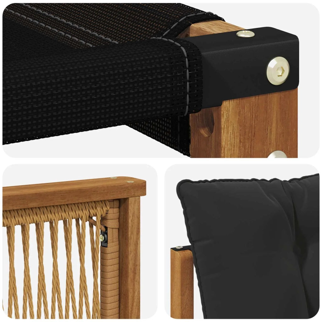 Set di divani da esterno 5 pz Naturale e Nero 3381364