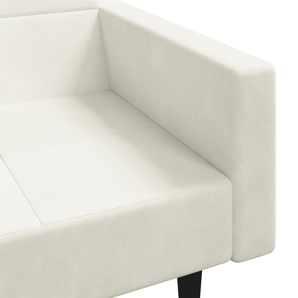 Divano letto | Sof¨¤ letto | Letto singolo a 2 Posti con 2 Cuscini Crema in Velluto