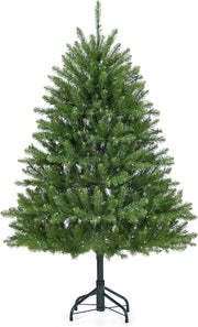Albero di Natale Classico 180cm in PVC con Apertura Automatica a Ombrello e Base Metallo