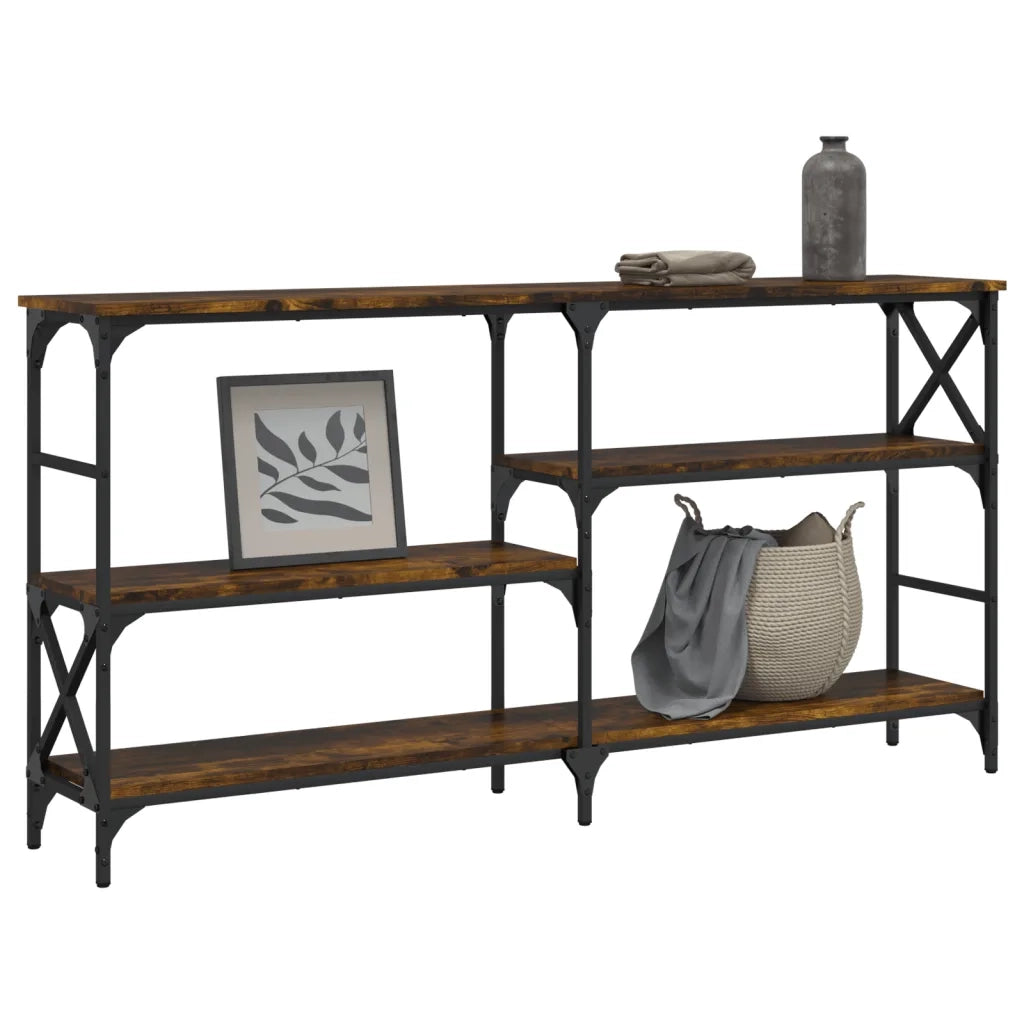 Tavolo Consolle | Tavolo d'Ingresso Rovere Fumo 150x29x76,5 cm in Legno Multistrato