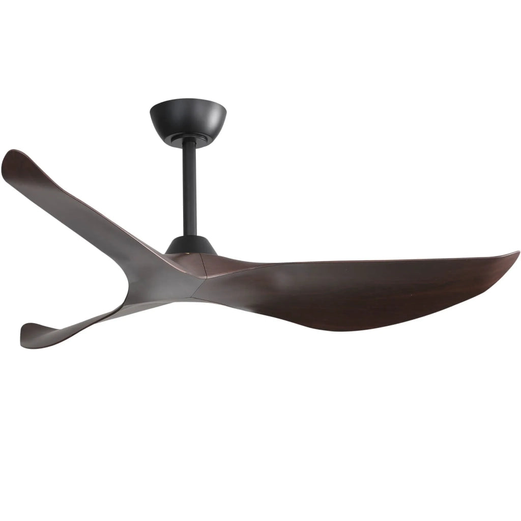 Ventilatore da soffitto 38 pollici senza luce con motore DC reversibile 6 velocità telecomando timer nero ABS