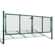 Cancello per Recinzione in Acciaio 300x100 cm Verde 42979