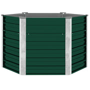 Fioriere | Cassetta per fiori | Letto Rialzato Giardino in Acciaio Zincato 129x129x77 cm Verde
