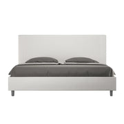 BS COM Letto matrimoniale king size contenitore imbottito 200x210 similpelle bianco