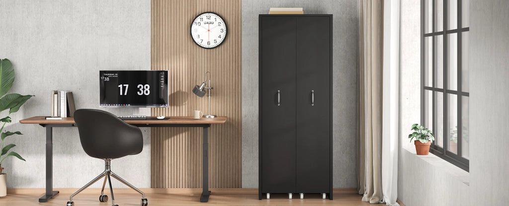 Libreria Estendibile con Ruote, 4 Ripiani in MDF, Portata 20 kg per Ripiano, Moduli Scambiabili Destra/Sinistra