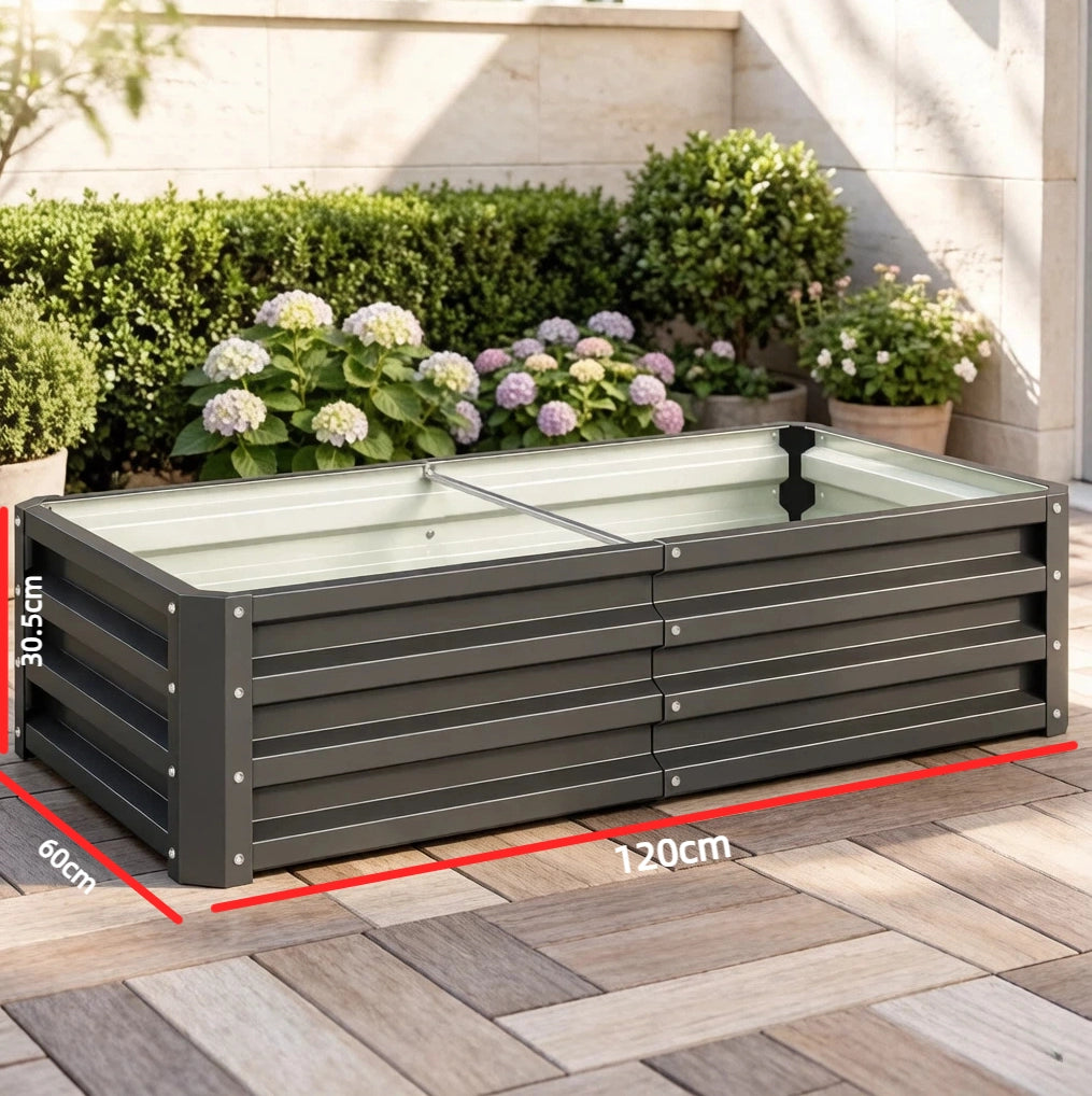 AIUOLA RIALZATA 120x60x30,5 cm in Acciaio Zincato Grigio