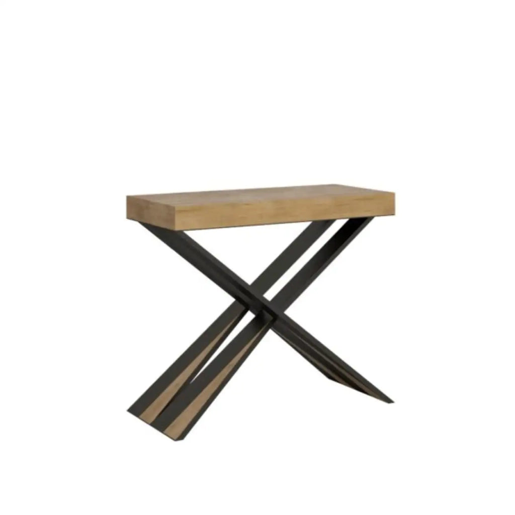 Consolle allungabile 90x40/196 cm Diago Small quercia natura gambe antracite