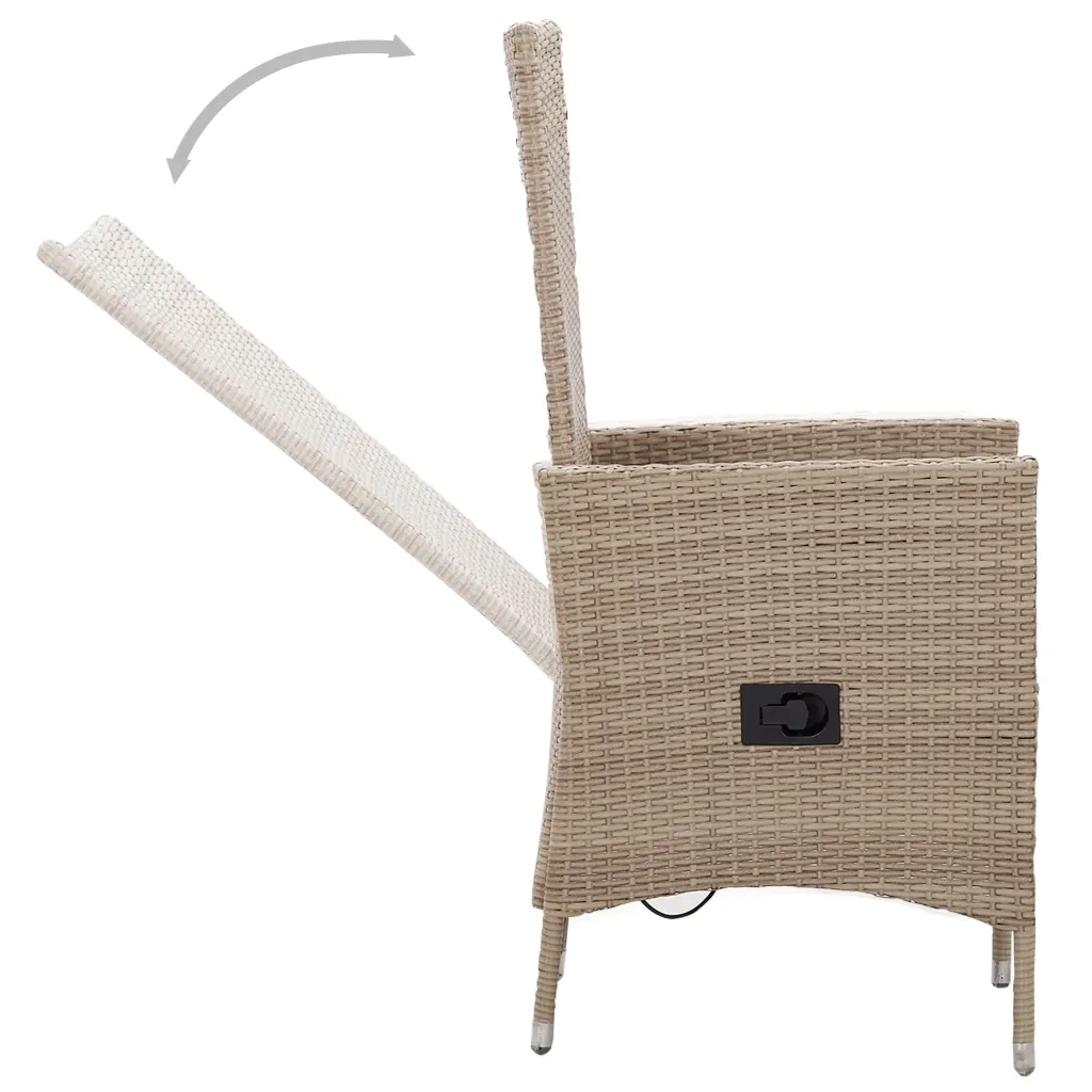 Set da Pranzo da Giardino 5 pz con Cuscini Beige 3099438