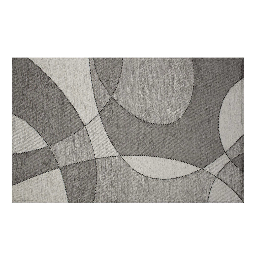 Tappeto Arredo Moderno Morbido in Ciniglia Ingresso Antiscivolo Prodotto Italiano  Soggiorno Camera Salotto Disegni Piazzati Cotone Varie Misure Grande Hills/Grigio - 175x280 cm