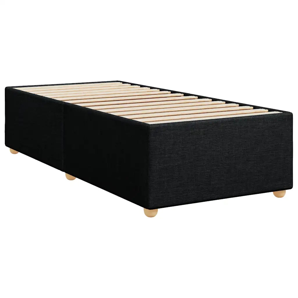 Giroletto a Molle con Materasso-Struttura Letto Nero 80x200 cm inTessuto 584435