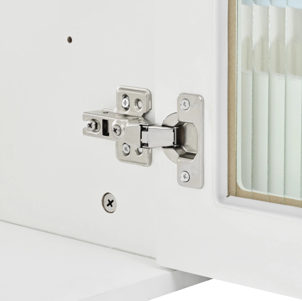 Mobile bagno sospeso bianco con lavabo in ceramica e 2 cassetti