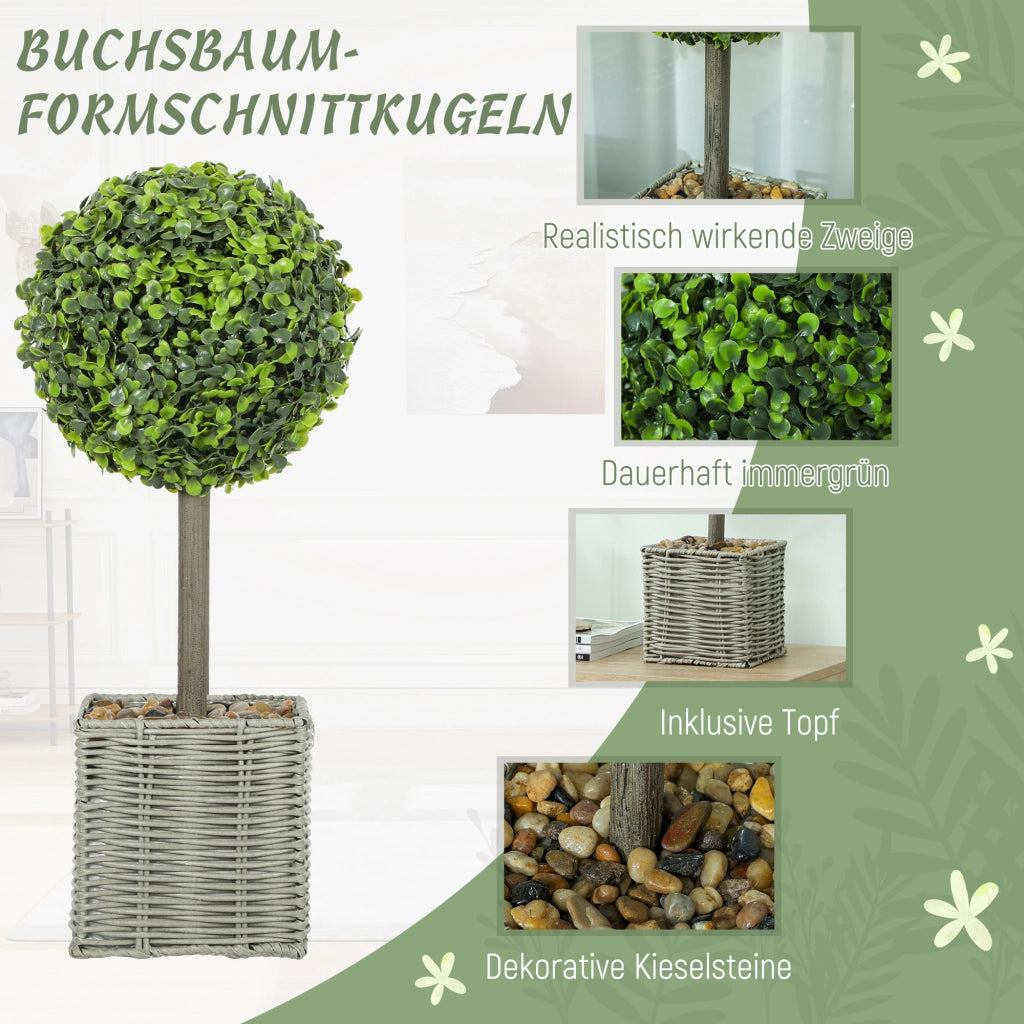 Set 2 piante artificiali ¨C zephmum ¨C verde plastica cemento