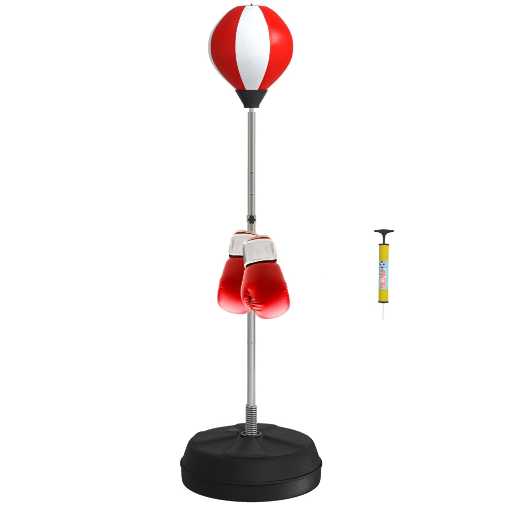 Sacco da Boxe su Piede Regolabile ¨C zephmum ¨C con Guanti, Pompa e Base 126-144 cm