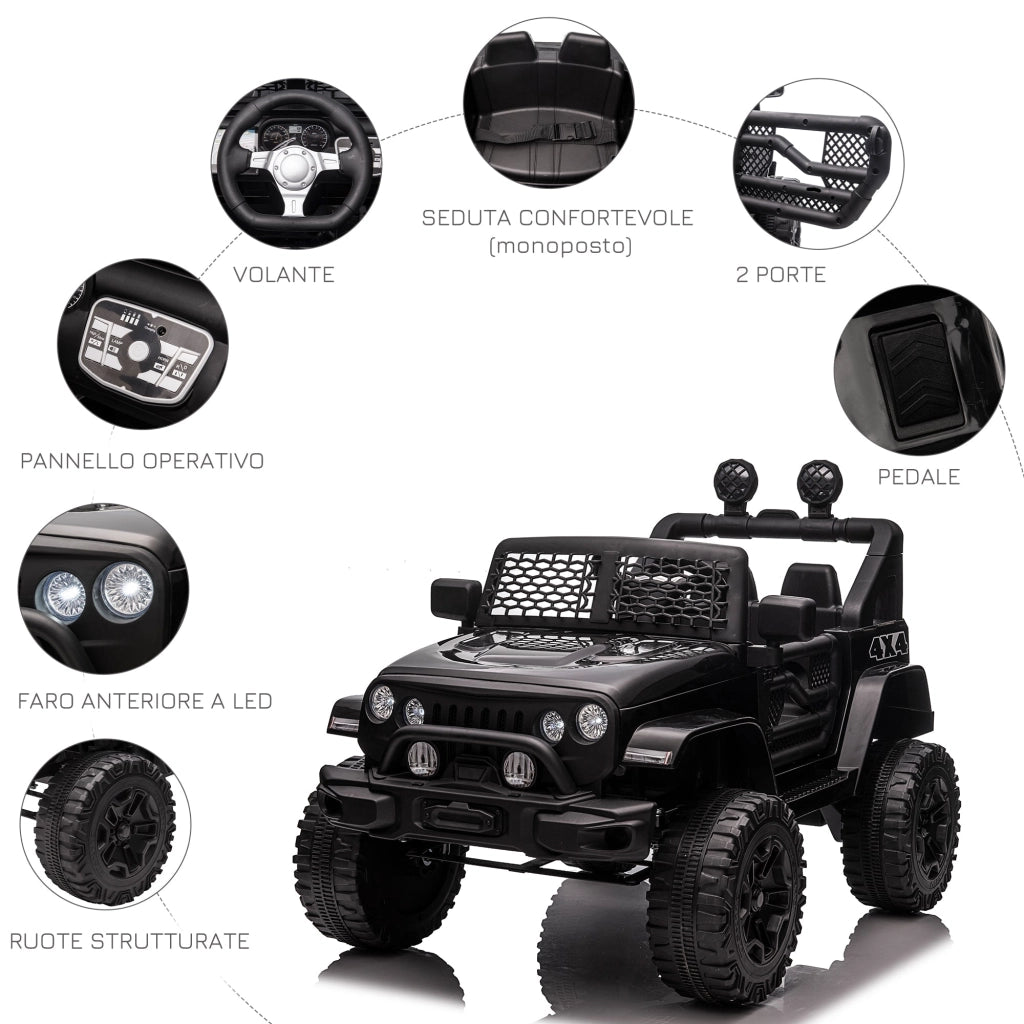 Macchina Elettrica per Bambini 12V Nera