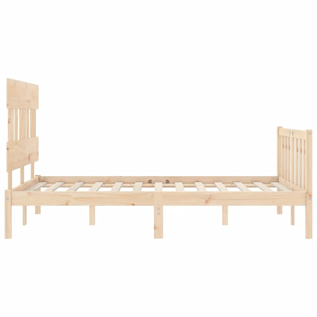 Letto matrimoniale | Letto per adulti | Giroletto senza Materasso 140x200 cm in Legno Massello di Pino